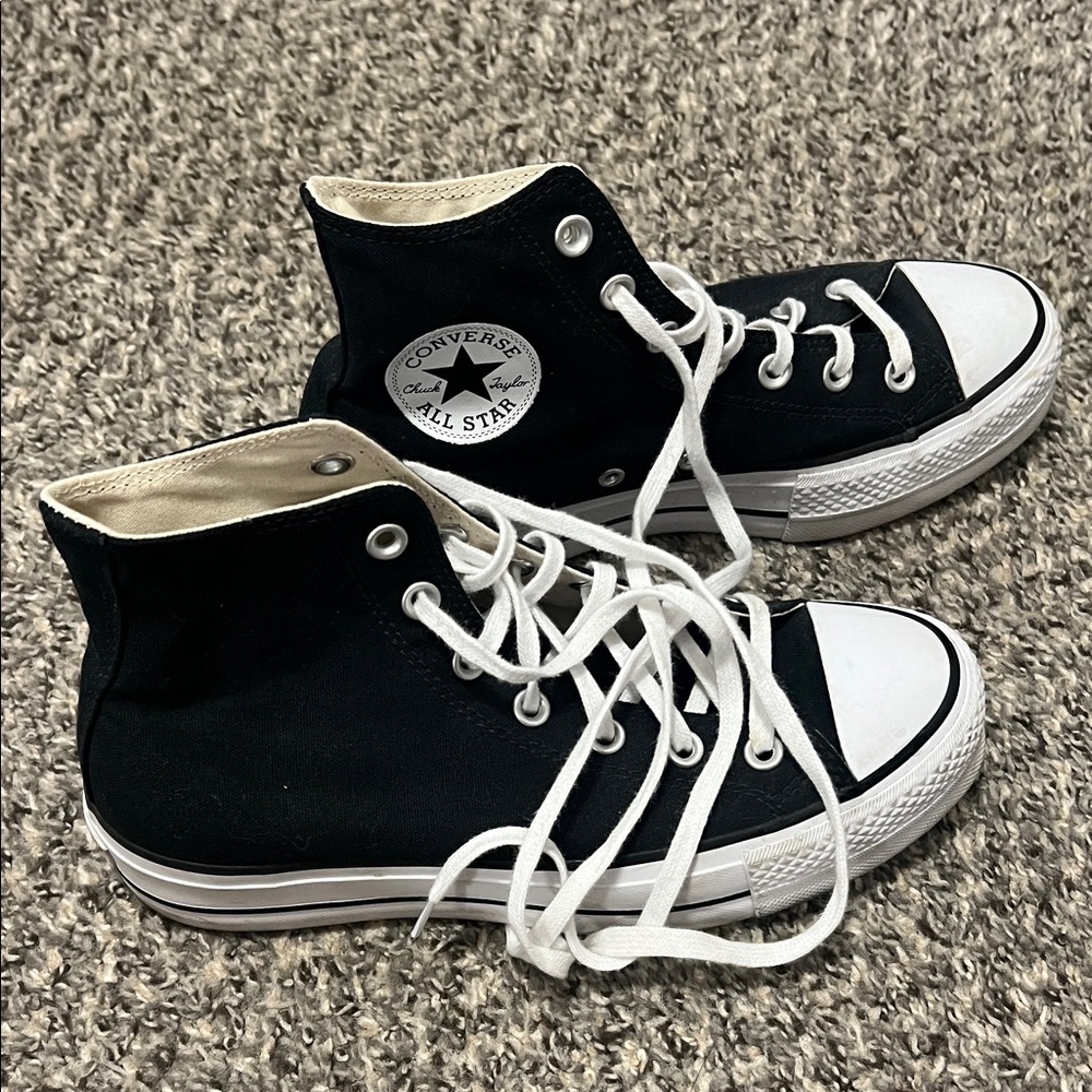 Black platform Converse